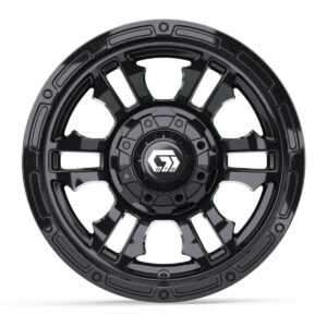12″ GTW® Shogun Gloss Black Wheel – Golf Cart Rims - Image 2