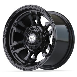 12″ GTW® Shogun Gloss Black Wheel – Golf Cart Rims - Image 3