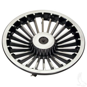 Wheel Cover, 8" Turbine Black/Silver - Image 3