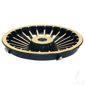 Wheel Cover, 8" Turbine Black/Gold - Image 4
