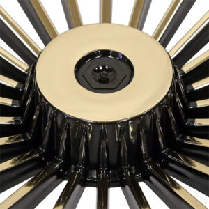 Wheel Cover, 8" Turbine Black/Gold - Image 7