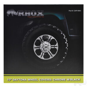 Wheel Cover, SET OF 4, 10" Daytona Chrome with Black - Image 3