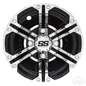 Wheel Cover, SET OF 4, 10" Daytona Chrome with Black - Image 4