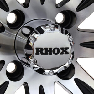 RHOX Vegas, Machined w/Black w/ Center Cap, 12x7 ET-25 - Image 2