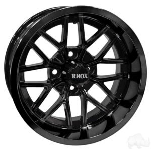 RHOX RX281Gloss Black 14×7 ET-25 – Golf Cart Rims