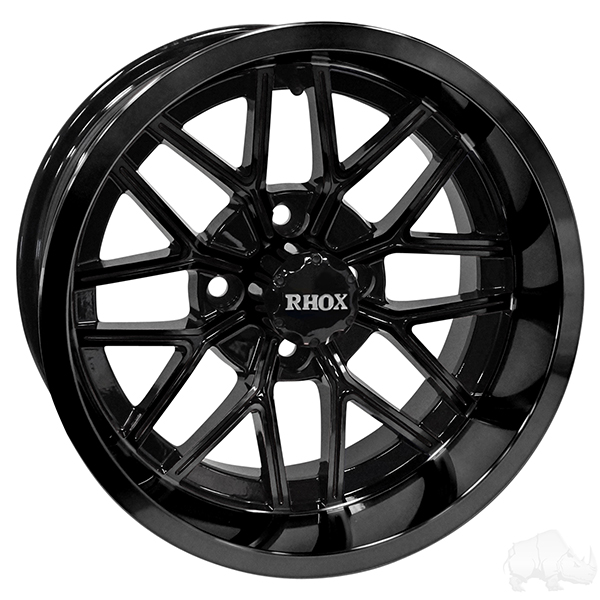 RHOX RX281Gloss Black 14×7 ET-25 – Golf Cart Rims