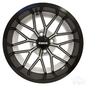 RHOX RX281, White with Gloss Black, 14x7 ET-25 - Image 2