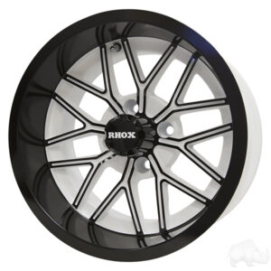RHOX RX281, White with Gloss Black, 14x7 ET-25 - Image 3