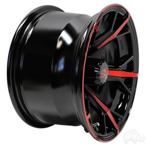RHOX RX399, Gloss Black with Red, 12x7 ET-25 - Image 2