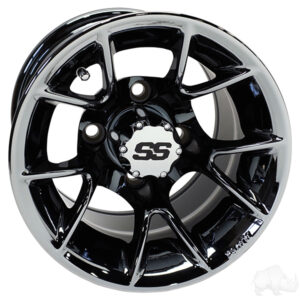 Golf Cart Tires - RHOX RX406,Gun Metal,12x7 ET-25 - Image 1