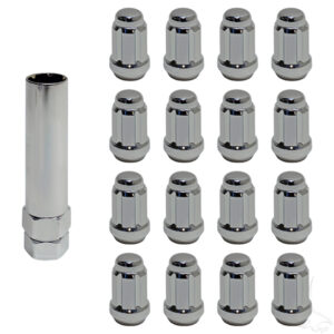 Lug Nut Set of 16, Hexagon Socket Key, Chrome, Metric 12mm-1.25 - Image 1