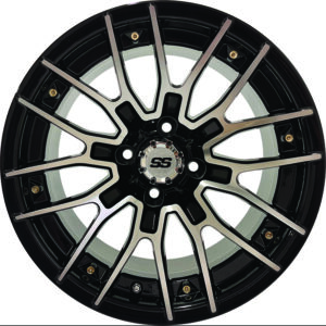 RHOX Forge Machined Black 14×7 ET-25 – Golf Cart Rims
