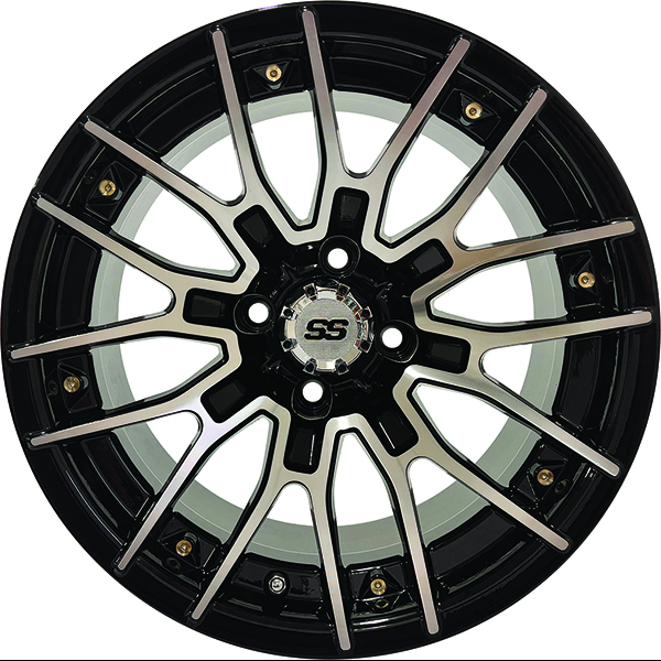 RHOX Forge Machined Black 14×7 ET-25 – Golf Cart Rims