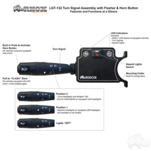 Turn Signal Assy w/ Flasher & Horn Button, 12V - Image 4