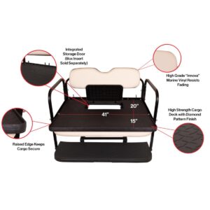 GTW MACH3 Rear Flip Seat for EZGO RXV - Stone Beige (Years 2008-Up) - Image 3