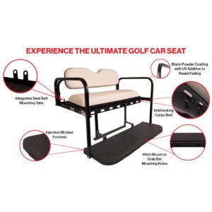 GTW MACH3 Rear Flip Seat for EZGO RXV - Stone Beige (Years 2008-Up) - Image 4