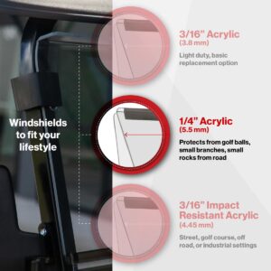 RedDot EZGO RXV with Modular Top Clear Folding 1/4" Windshield with Rubber Trim (Years 2024-Up) - Image 11