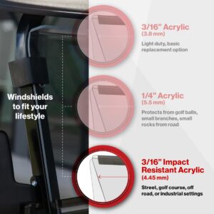 RedDot EZGO RXV with Modular Top Clear Folding Impact Modified Windshield with Rubber Trim (Years 2024-Up) - Image 8