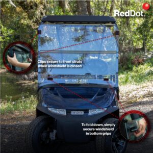 RedDot EZGO RXV with Blow Molded Top Tinted Folding Windshield (Years 2024-Up) - Image 4