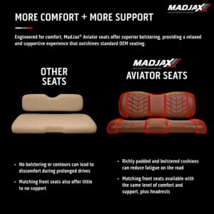 MadJax Aviator Coffee Rear Seat Cushions for ICON i40 Golf Carts - Image 5