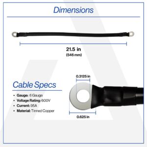 21.5 Inch 6-Gauge Black Battery Cable - Image 6