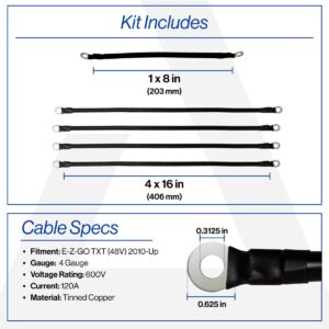 EZGO TXT 48V 4-Gauge Battery Cable Set (Years 1994.5-Up) - Image 6