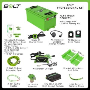 Bolt Energy 74V 105AH Heated Professional Battery Kit for ICON EV Golf Carts - Image 2