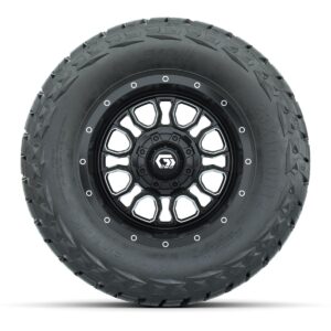 GTW Volt Black/Machined 12 in Wheels with 23x10.00-R12 Maverick All-Terrain Tires – Full Set - Image 2