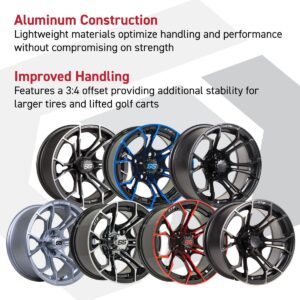 GTW Spyder Black/Machined 12 in Wheels with 215/40-R12 Maverick Low-Profile All-Terrain Tires – Full Set - Image 8