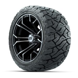 GTW Spyder Black/Machined 12 in Wheels with 215/40-R12 Maverick Low-Profile All-Terrain Tires – Full Set - Image 9