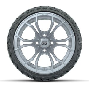 GTW® Spyder Silver Brush 14 in Wheels with 205/35-R14 Maverick Low-Profile All-Terrain Tires – Full Set - Image 3