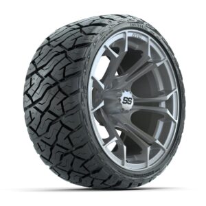 GTW® Spyder Silver Brush 14 in Wheels with 205/35-R14 Maverick Low-Profile All-Terrain Tires – Full Set - Image 7