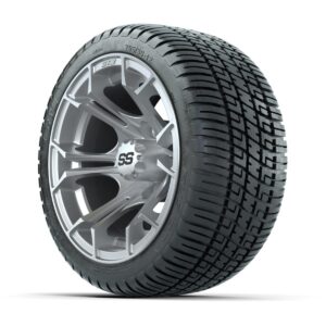 GTW® Spyder Silver Brush 12 in Wheels with 205/30-12 Fusion Street Tires – Full Set - Image 2