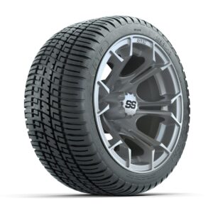 GTW® Spyder Silver Brush 12 in Wheels with 205/30-12 Fusion Street Tires – Full Set - Image 4