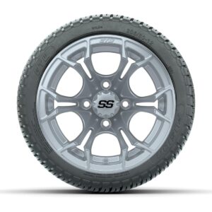 GTW® Spyder Silver Brush 12 in Wheels with 205/30-12 Fusion Street Tires – Full Set - Image 11