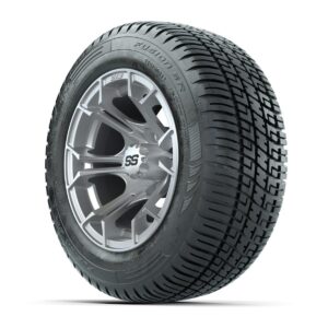 GTW® Spyder Silver Brush 12 in Wheels with 215/50-R12 Fusion S/R Steel Belt Radial Street Tires – Full Set - Image 5