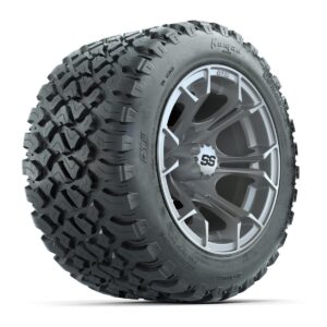 GTW® Spyder Silver Brush 12 in Wheels with 20X10-12 Nomad Steel Belt Radial All-Terrain Tires – Full Set - Image 6