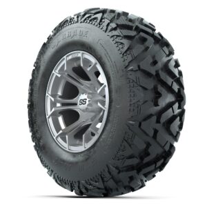 GTW® Spyder Silver Brush 12 in Wheels with 25X10-12 Barrage Mud Tires – Full Set - Image 5