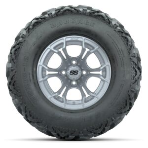 GTW® Spyder Silver Brush 12 in Wheels with 25X10-12 Barrage Mud Tires – Full Set - Image 6