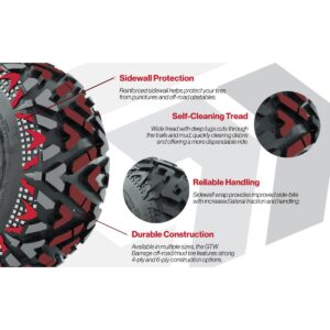 GTW® Spyder Silver Brush 12 in Wheels with 25X10-12 Barrage Mud Tires – Full Set - Image 8