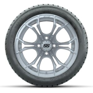 GTW Spyder Silver Brush 14 in Wheels with 225/30-14 Mamba Street Tires – Full Set - Image 3