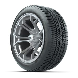 GTW® Spyder Silver Brush 14 in Wheels with 205/30-R14 Fusion Street Tires – Full Set - Image 6