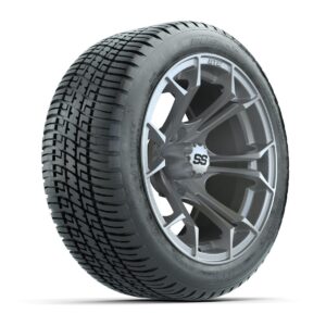 GTW® Spyder Silver Brush 14 in Wheels with 205/30-R14 Fusion Street Tires – Full Set - Image 10