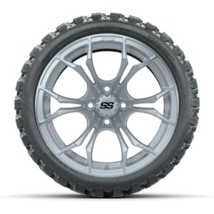GTW Spyder Silver Brush 15 in Wheels with 23x10-R15 Nomad Steel Belt Radial All-Terrain Tires – Full Set - Image 6