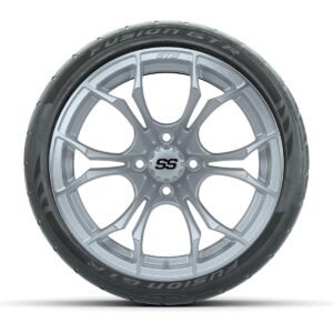 GTW Spyder Silver Brush 15 in Wheels with 215/40-R15 Fusion GTR Steel Belt Radial Street Tires – Full Set - Image 3